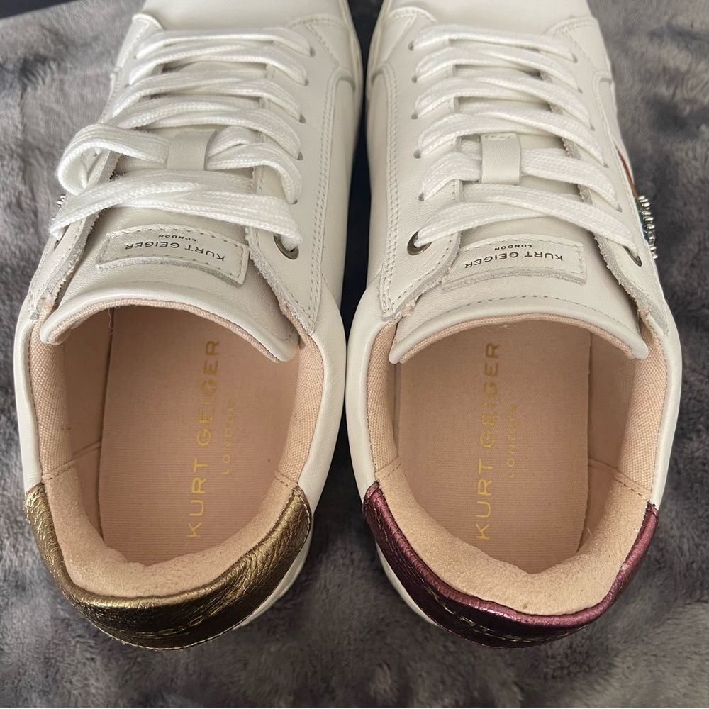 NEW Kurt Geiger London Brixton Lane Evil Eye Rainbow Low Top Leather Sneaker 7.5 - Picture 4 of 12